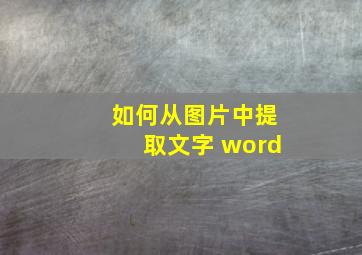 如何从图片中提取文字 word